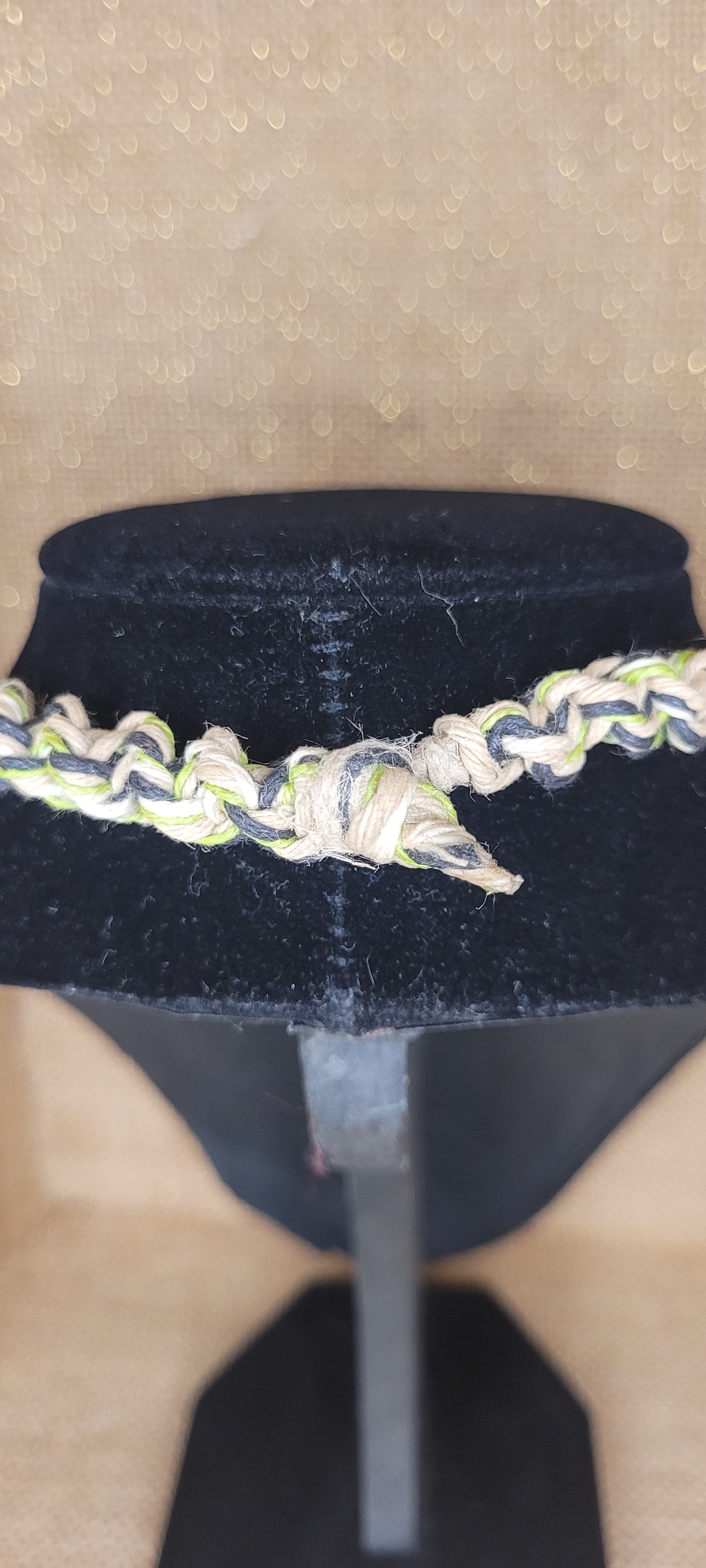 Handwoven Hemp Eyeball Pendant Necklace