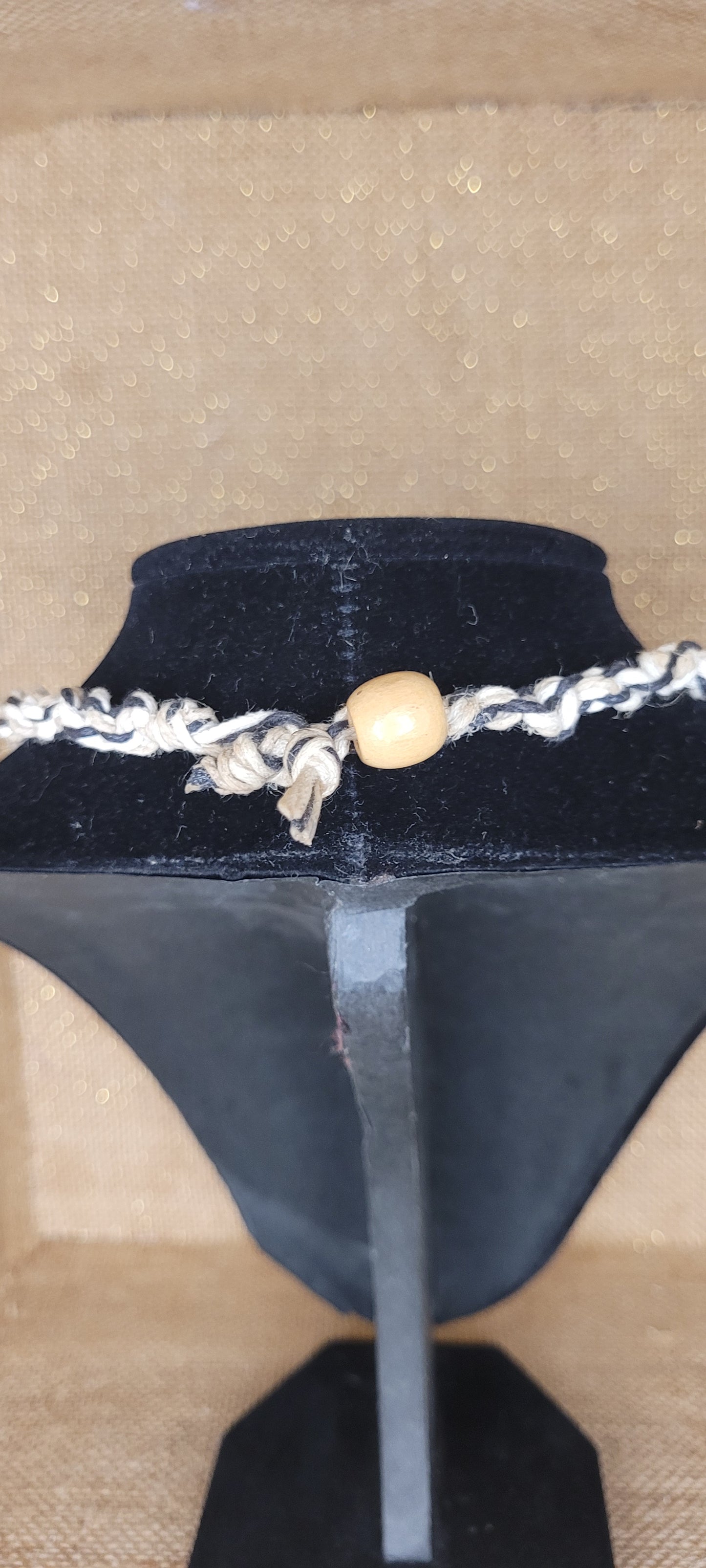 Hand-Woven Hemp and Glass Eyeball Pendant Necklace