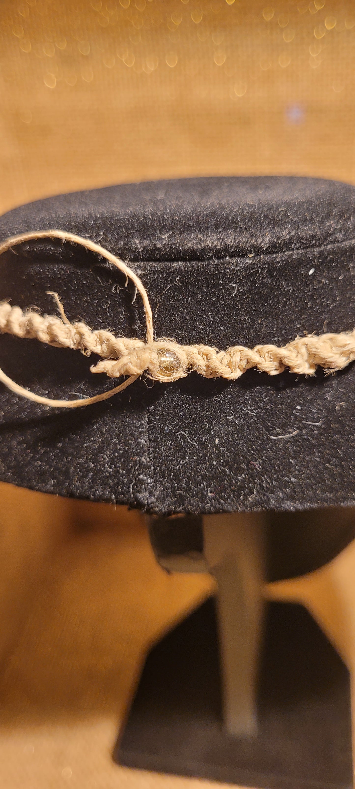 Artisanal Multi-Strand Hemp Necklace with Filigree Sphere Pendant