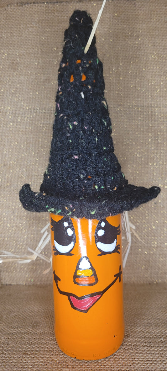 Handcrafted Whimsical Scarecrow Bottle Decor