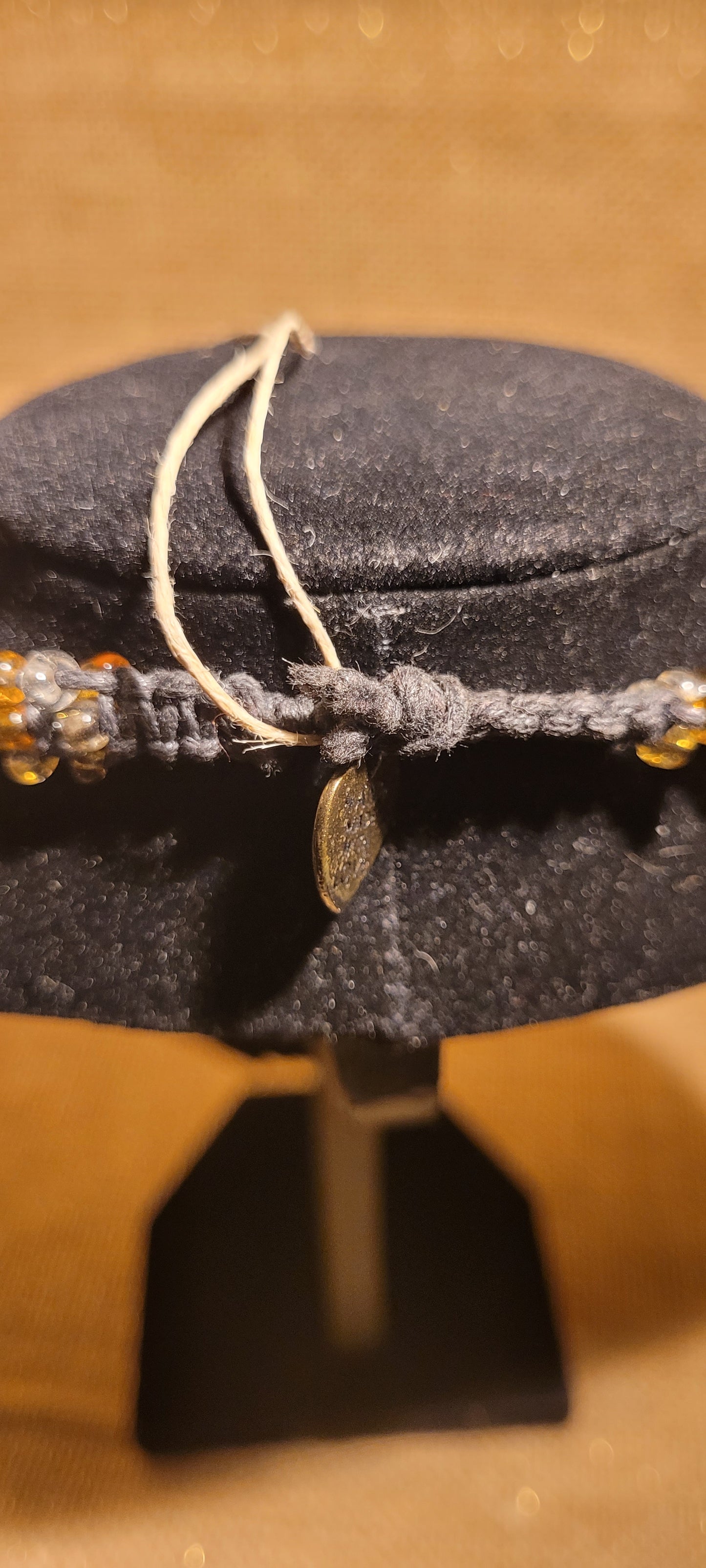 Artisanal Glass Heart & Hand-Woven Hemp Pendant Necklace