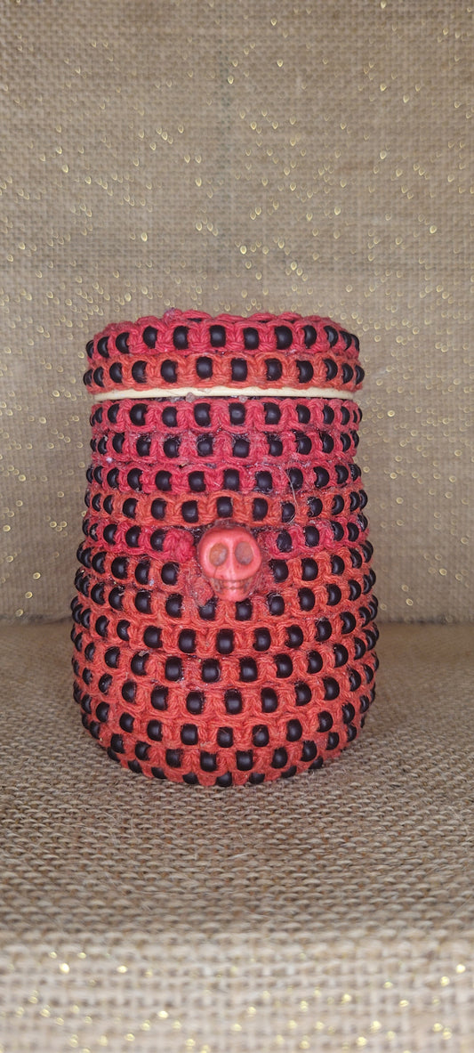 Macramé Skull Jar Container