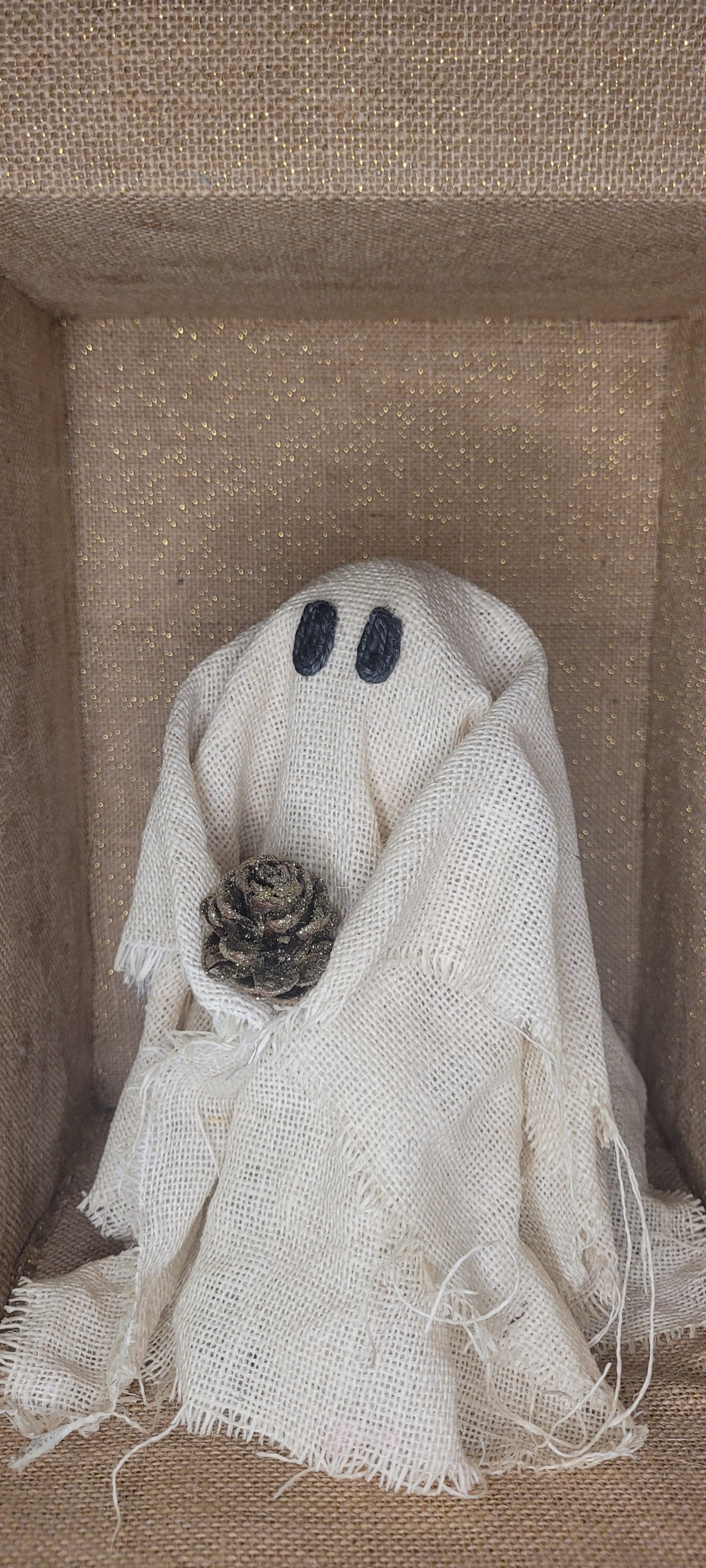 Glittered Rustic Ghost Luminary
