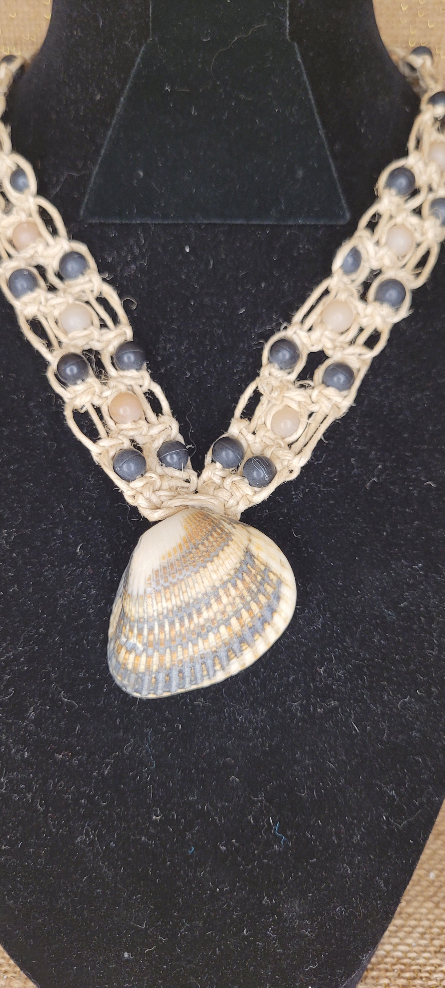 Coastal Macramé Hemp and Seashell Necklace
