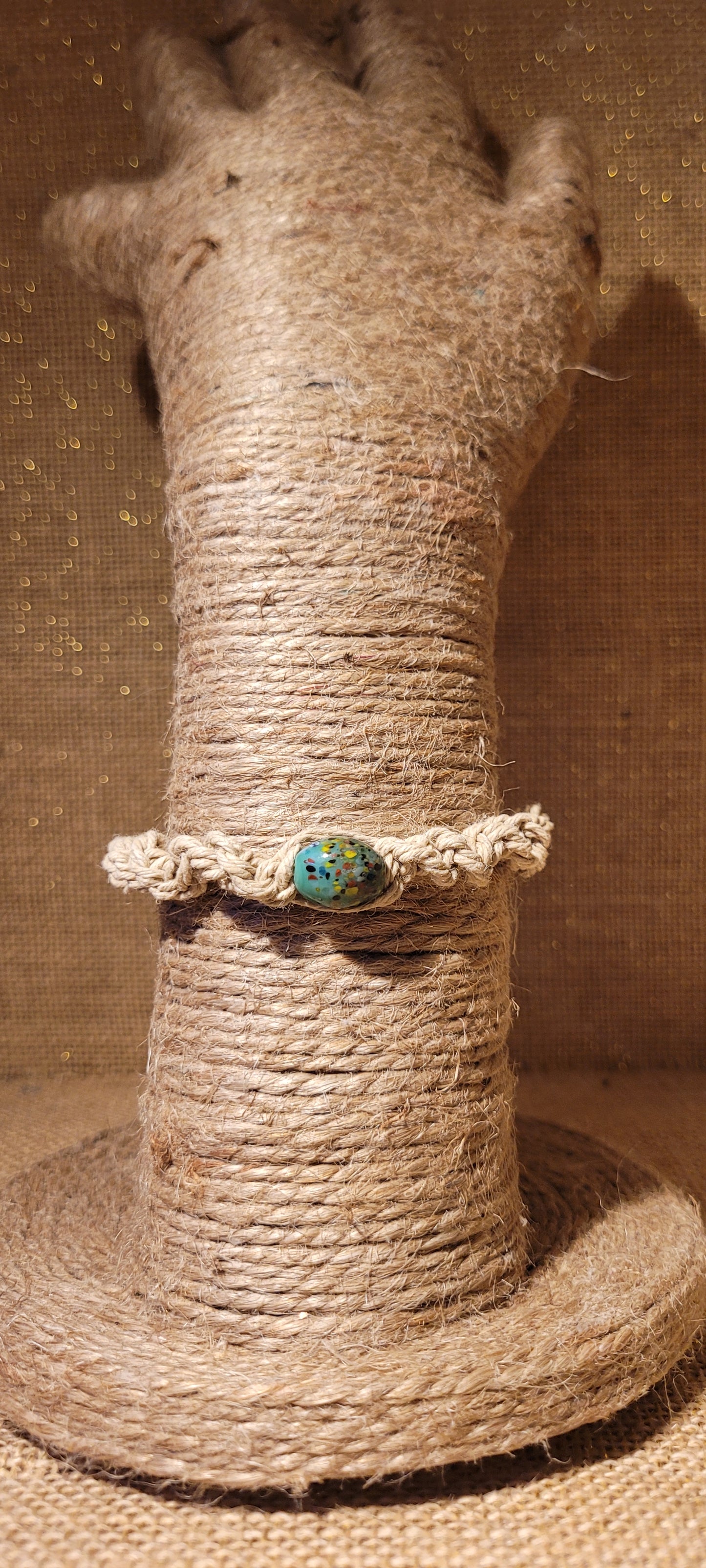 The Artisanal Speckled Stone Hemp Bracelet