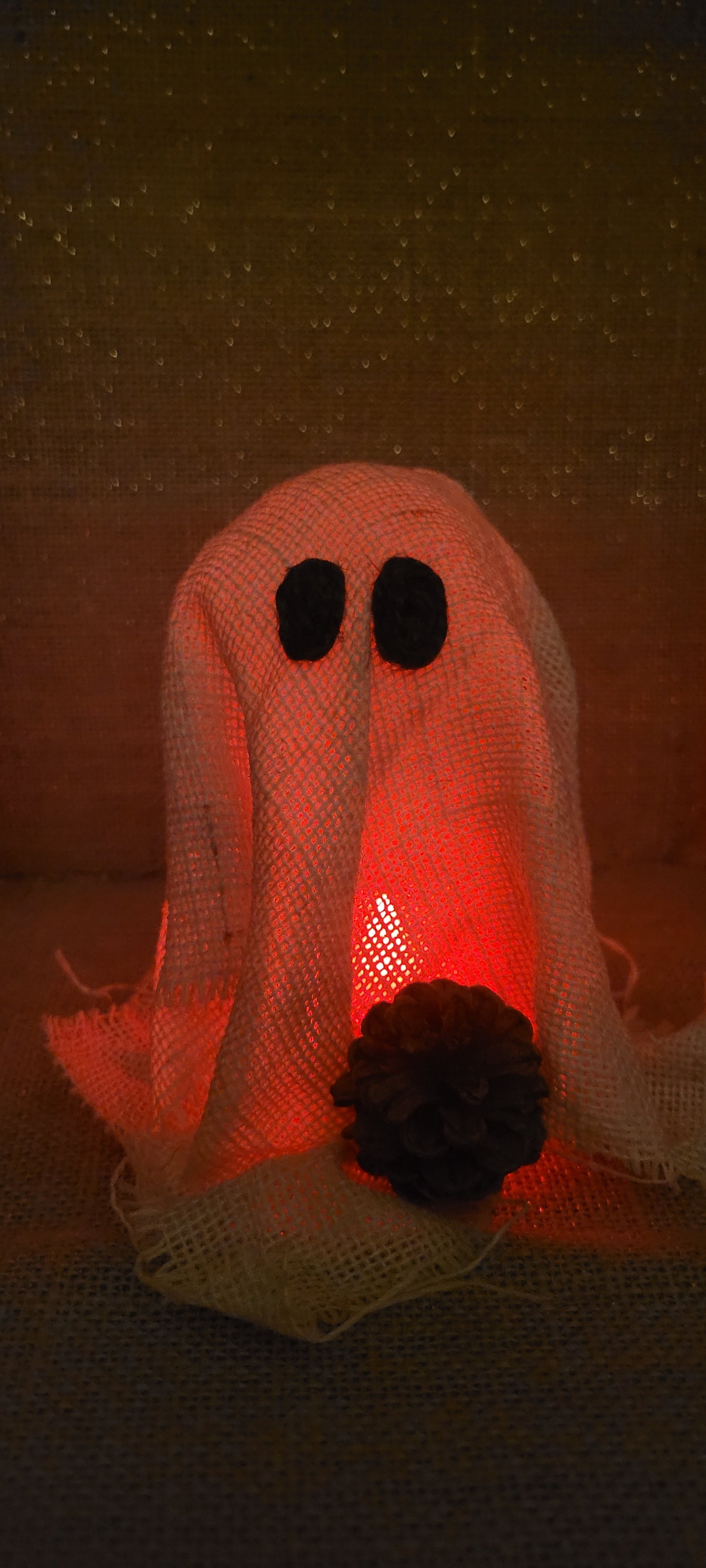 Rustic Illuminated Burlap Ghost Decor