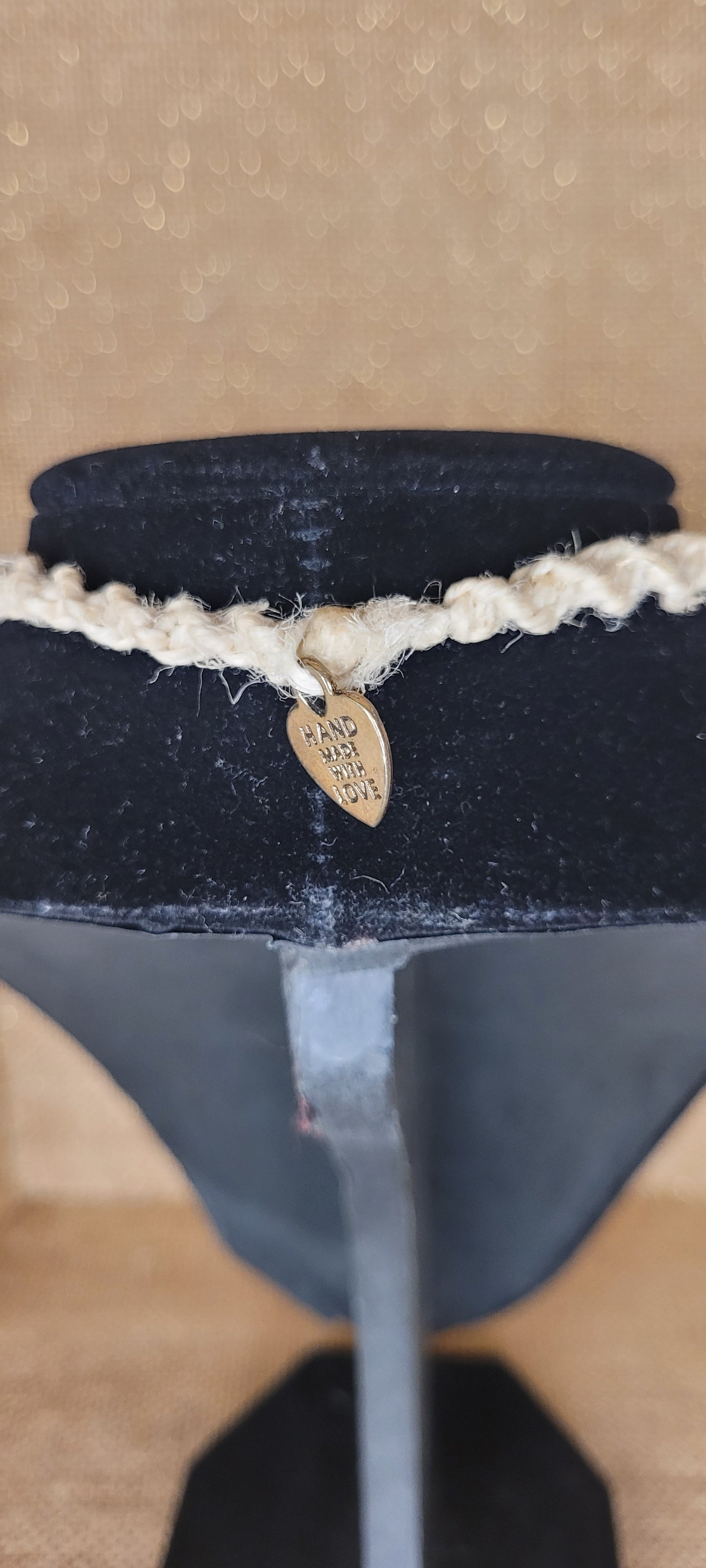 Handwoven Hemp and Turquoise Wire-Wrapped Necklace