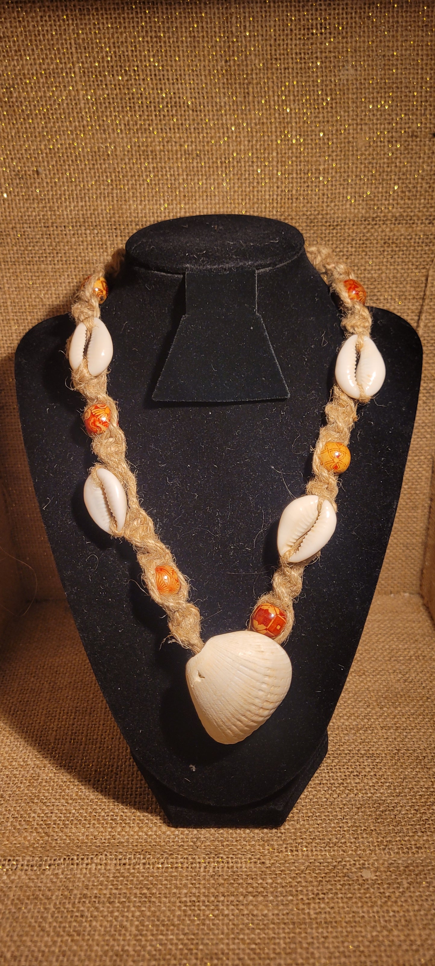 Hand-Woven Hemp "Coastal Drift" Shell Necklace