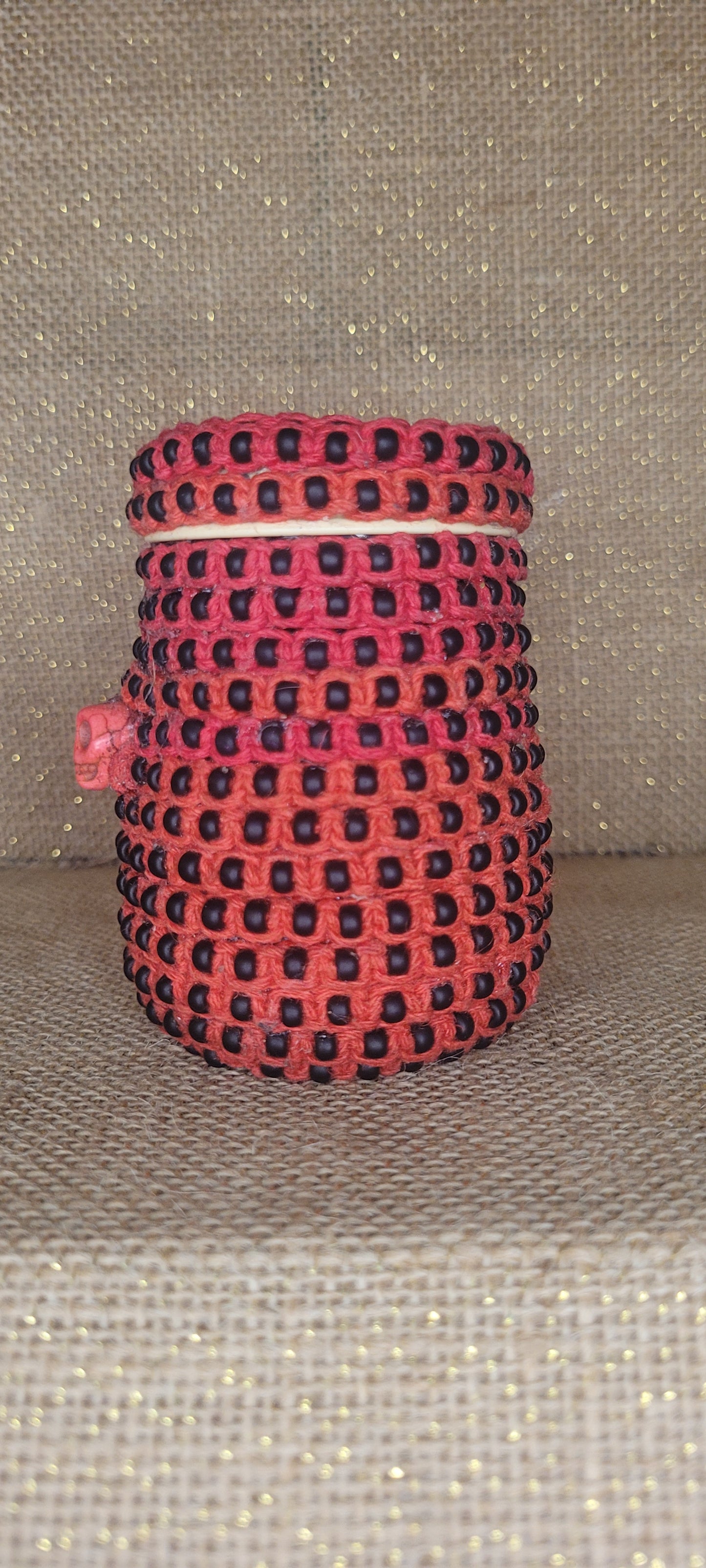 Macramé Skull Jar Container
