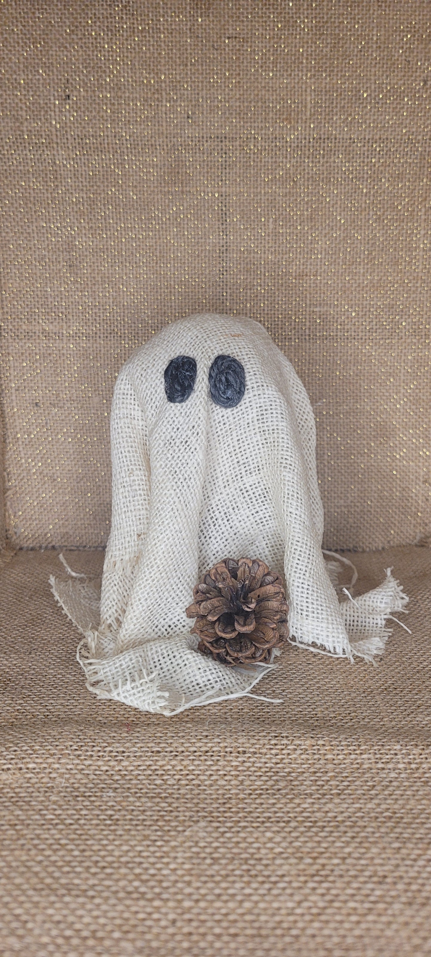 Rustic Illuminated Burlap Ghost Decor