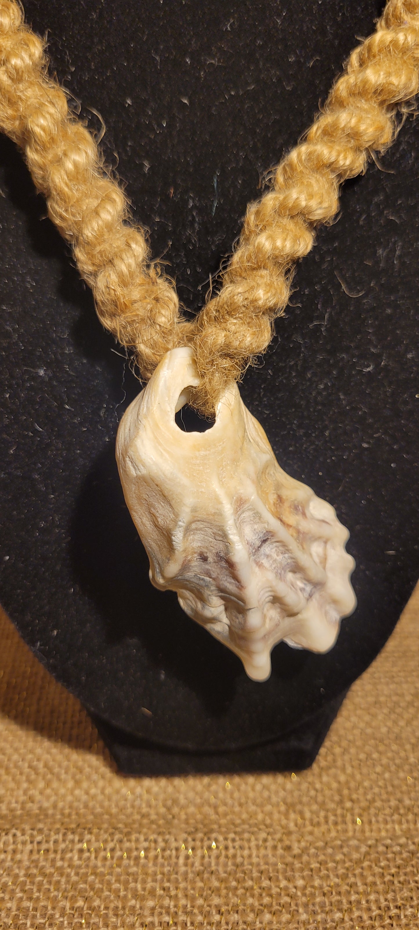 Artisan Hand-Woven Jute & Natural Sea Shell Pendant