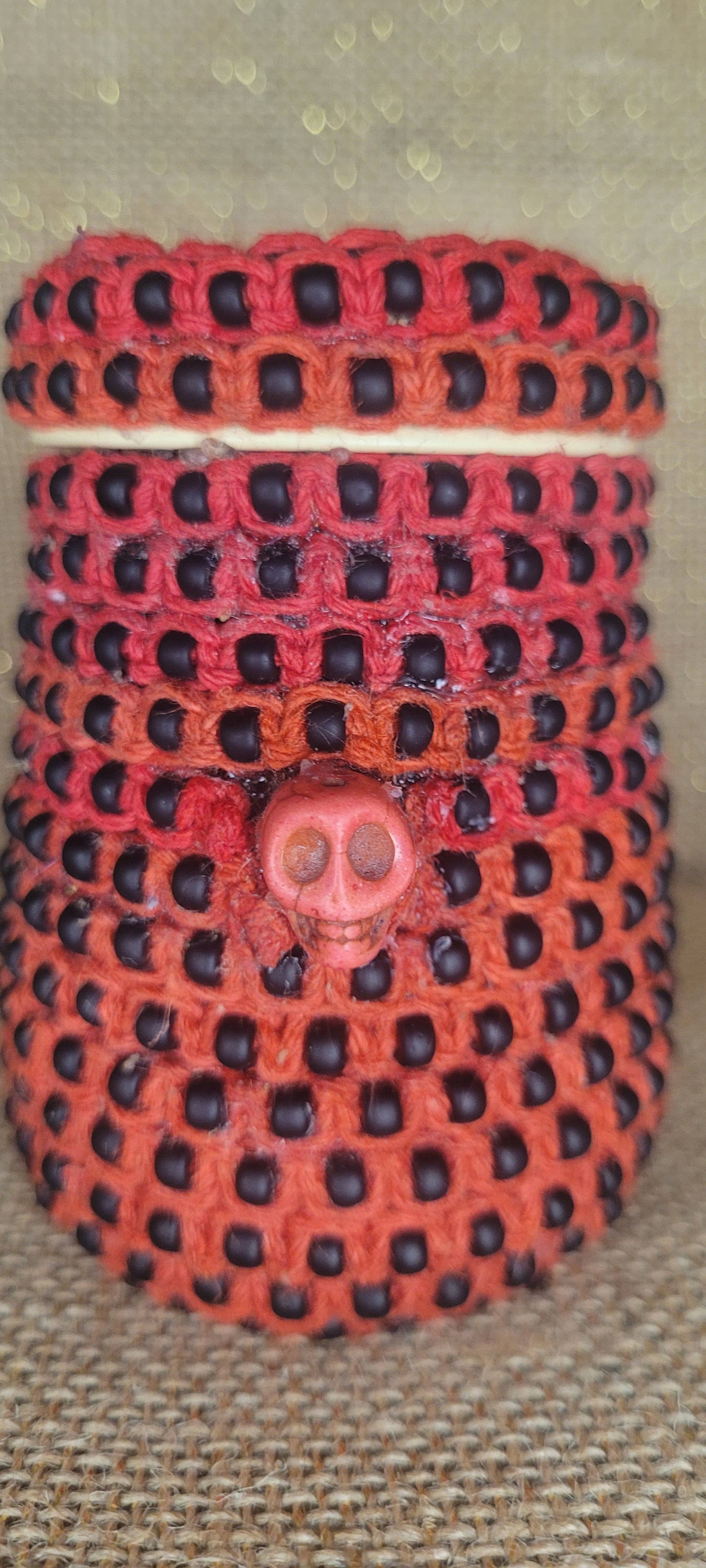 Macramé Skull Jar Container