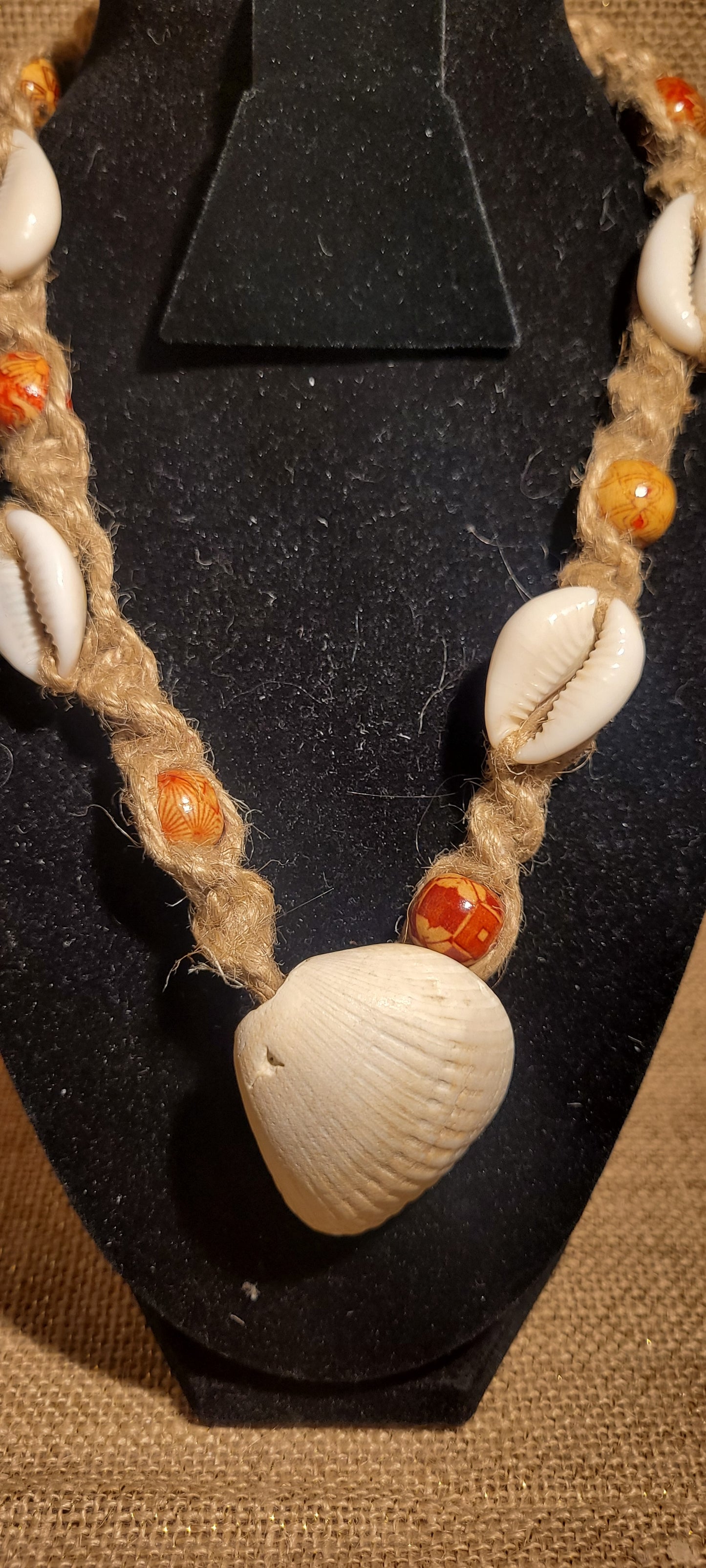 Hand-Woven Hemp "Coastal Drift" Shell Necklace