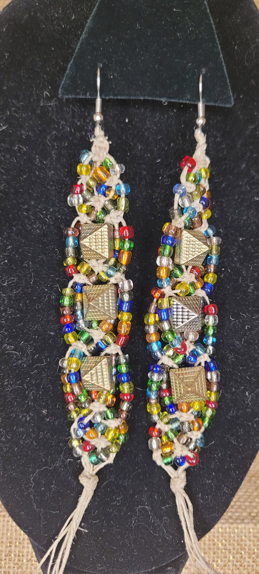 Artisan Woven Hemp Rope Earrings