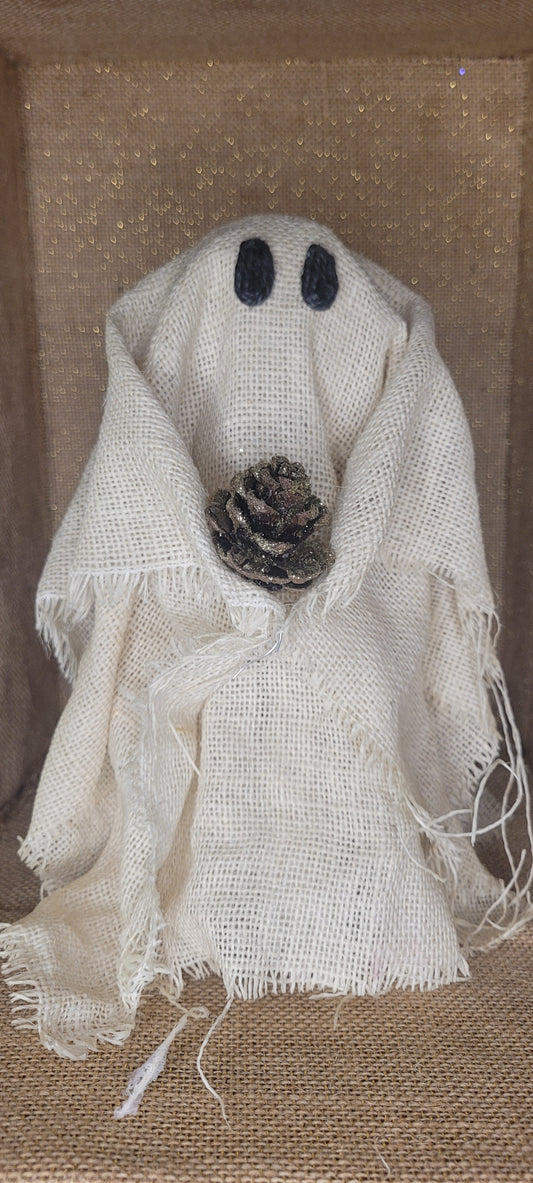 Glittered Rustic Ghost Luminary