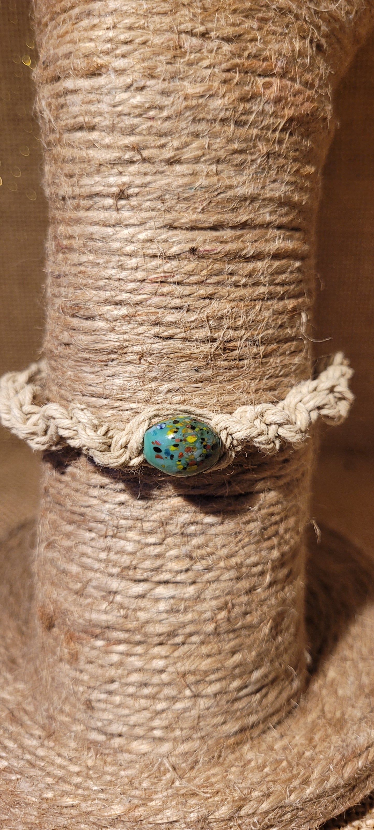 The Artisanal Speckled Stone Hemp Bracelet