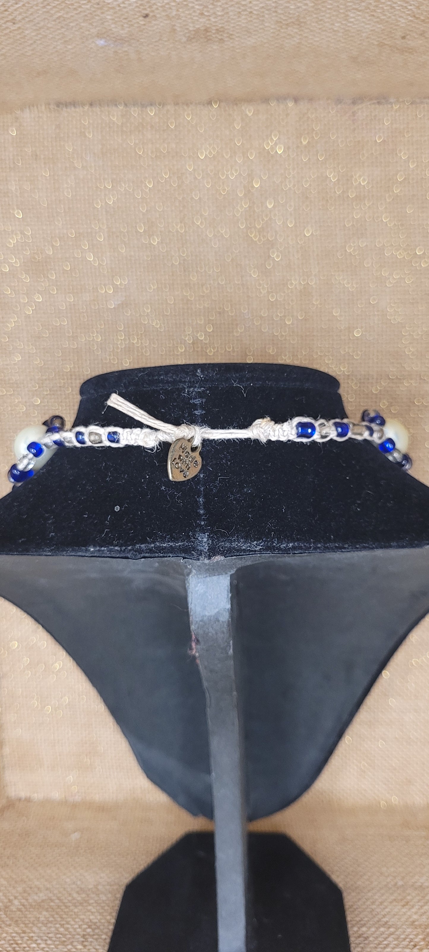 Handwoven Pearl and Sapphire Choker