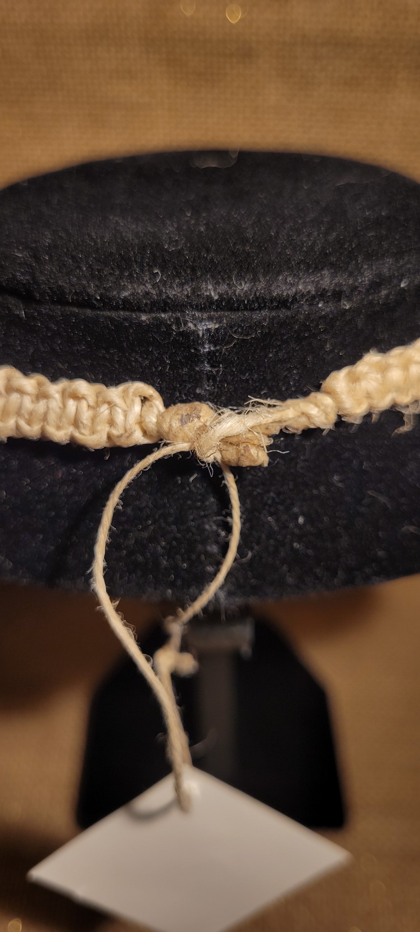 Artisanal Blue Elephant & Hand-Woven Hemp Pendant Necklace