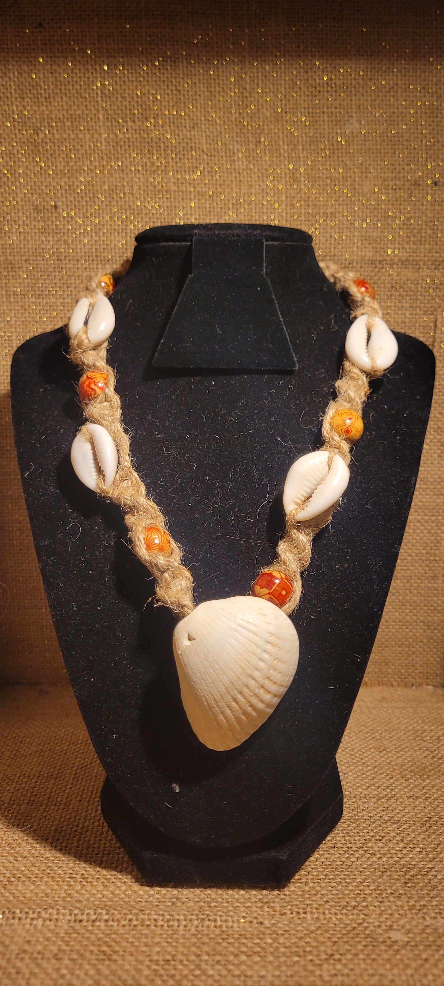 Hand-Woven Hemp "Coastal Drift" Shell Necklace